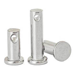 304不锈钢销轴平头带孔销插销销钉圆柱销子M3M4M5M6M8M10mm-M20