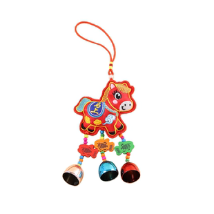 马年生肖吉祥物风铃挂件马上有钱铛新年装饰品汽车后视镜挂件饰品