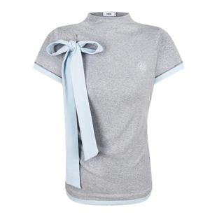 jazz爵士跳舞kpop高级设计感小众甜辣上衣蝴蝶结半高领短袖t恤女