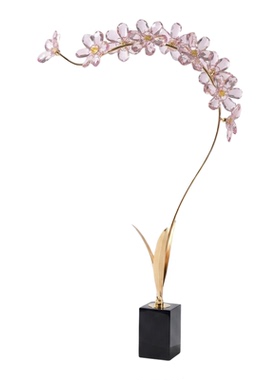 承典现代轻奢水晶花朵装饰摆件客厅书房桌面工艺品高级感三八节礼