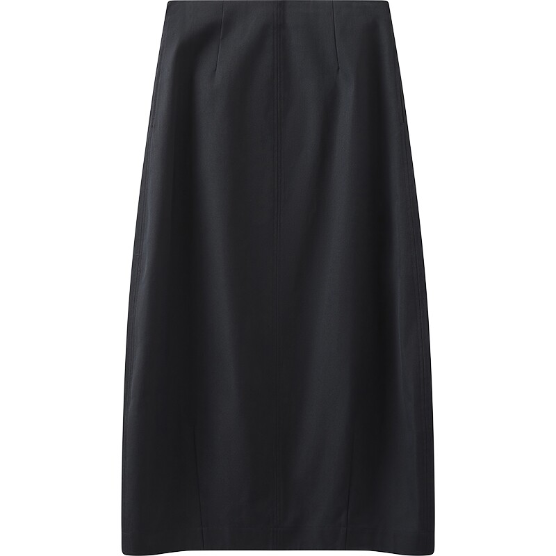 【商场同款】播26夏新品后黑色垂感半身裙女高腰裙子BDT2BD1530