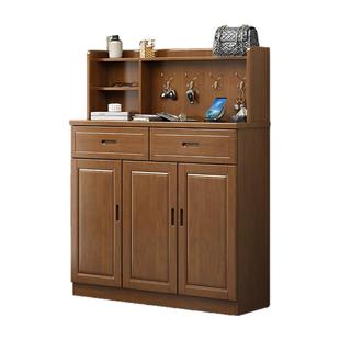 鞋柜家用门口室内入户门外走廊鞋柜储物柜一体实木窄款过道电梯口