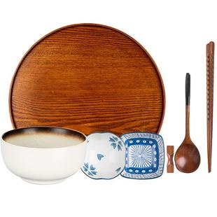 摩登主妇一人食仪式感月子餐具套装日式碗碟brunch餐盘碗盘筷托盘