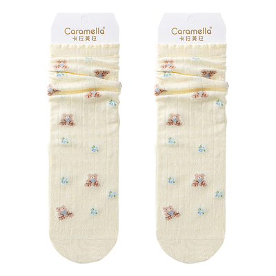 卡拉美拉春夏薄款透气女中筒袜
