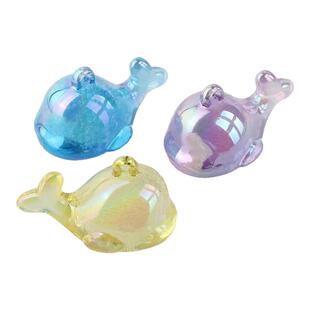 气泡小鲸鱼挂件钥匙扣饰品配件电镀uv透明气泡小海豚卡通可爱