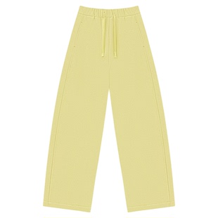 HONORE古月 加绒松紧腰 抽绳弯刀宽松版型 百搭休闲运动裤