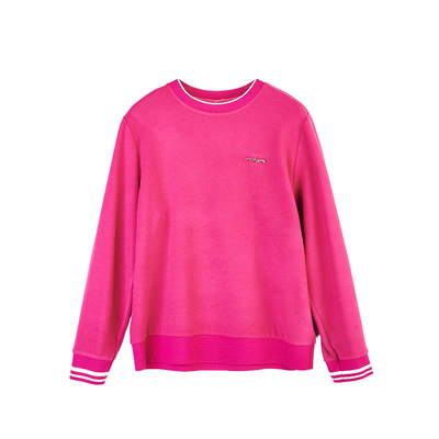 贴心女士蚕丝双面绒圆领衫