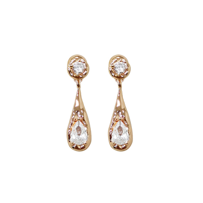 AMO闪钻长水滴耳环女高级显脸小