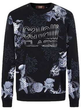 CavalliClass潮流印花卫衣男满花