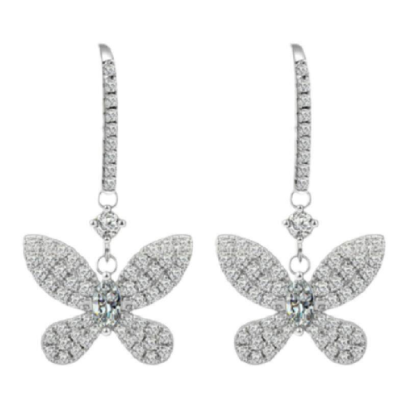 蝴蝶粉钻耳扣满钻温柔