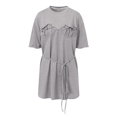 RAIVE设计感纯色韩系T恤裙连衣裙