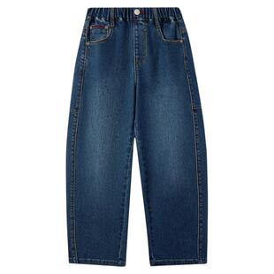 eland kids衣恋童装男童裤子26年春季新品复古学院风牛仔裤休闲裤