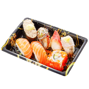 一次性高档外卖寿司打包盒专用包装盒子日式长方形商用带盖3号5