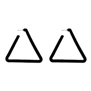 戚薇同款黑色几何耳环夸张三角形银针耳饰气质耳圈2024新款潮耳钉