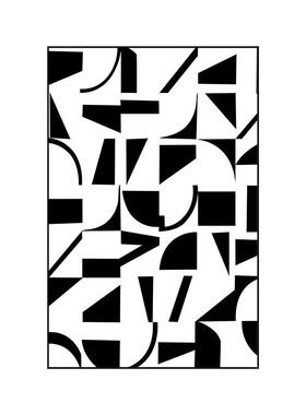字字情黑白极简客厅装饰画抽象