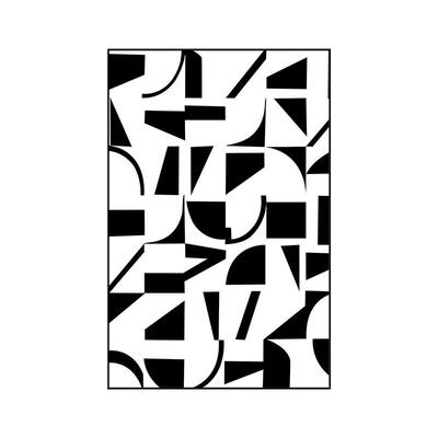 字字情黑白极简客厅装饰画抽象