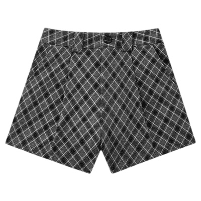 日常通勤风格棱纹毛呢短裤