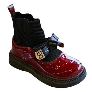 女童公主2025秋冬鞋子新款短靴冬款皮靴儿童靴子冬季皮鞋加绒靴冬