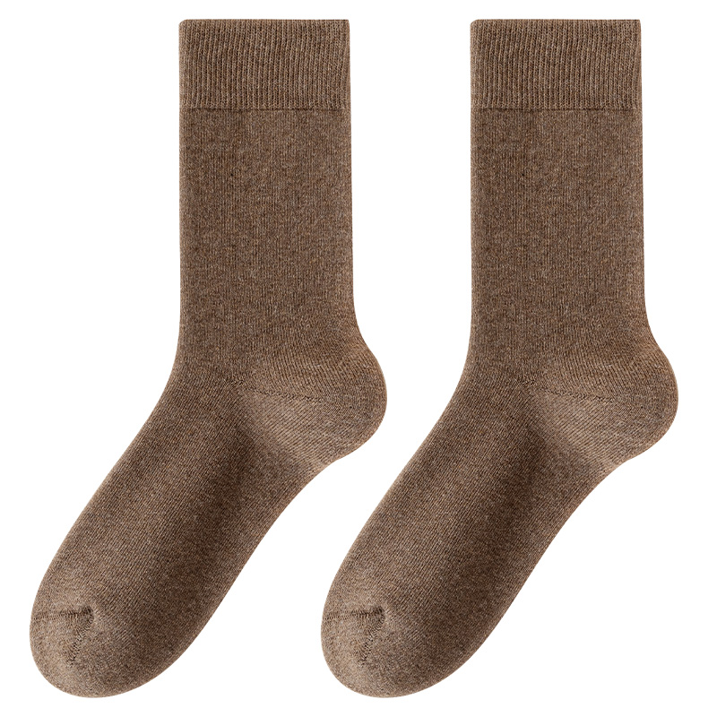 南极人袜子男款秋冬季中筒加绒加厚毛巾袜保暖男袜防寒男士长袜PB