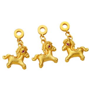 沙金小马景泰蓝珐琅生肖马吊坠挂饰diy手工串珠手链项链吊饰挂坠