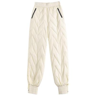 加厚高腰白鸭绒束脚羽绒裤