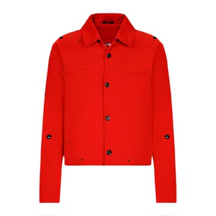 张杰同款红色短款重工钉珠外套男中式韩版高级感痞帅休闲夹克外套