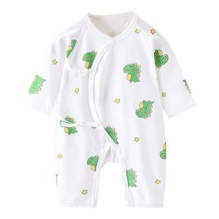 婴儿夏季连体衣纯棉新生儿衣服长袖超薄满月宝宝哈衣睡衣安阳童装