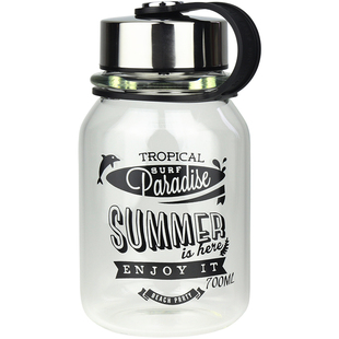 玻璃杯子便携 大容量水杯1000ml 耐热创意户外运动健身泡茶水瓶