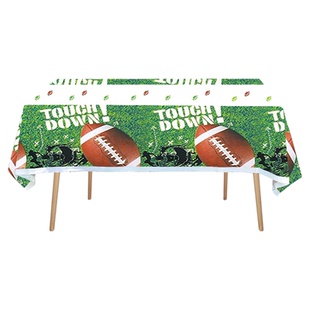 橄榄球主题生日派对会场装饰餐具一次性纸盘纸杯桌布拉旗气球海报