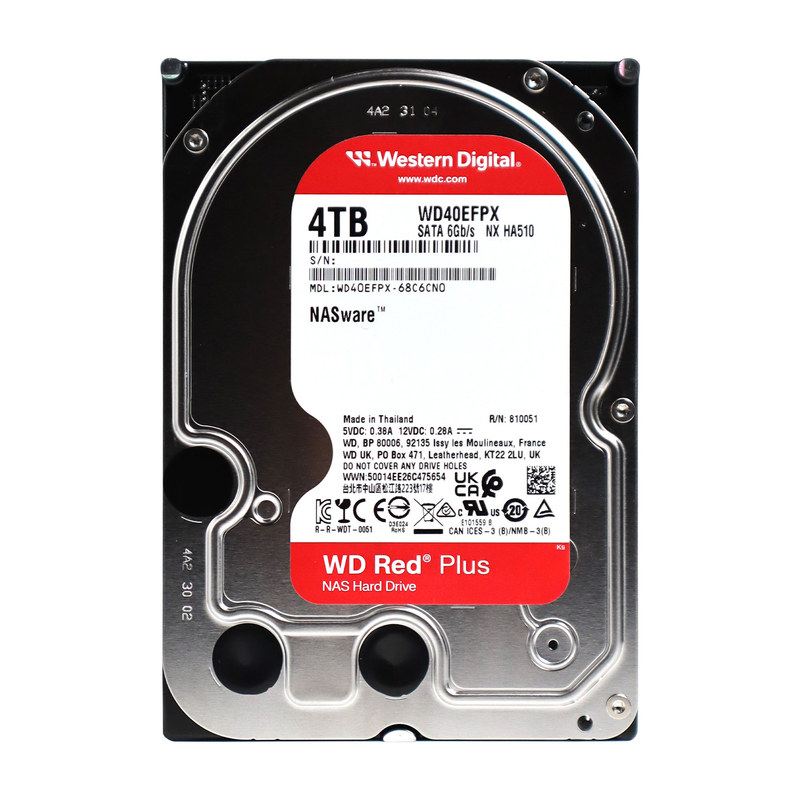 WD/西部数据WD40EFPX 2T/4T/8T红盘Plus垂直3.5寸NAS网络存储硬盘