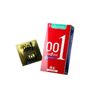 日本冈本001避孕套隐形安全套超薄003男用裸入超润滑贴合0.01byt