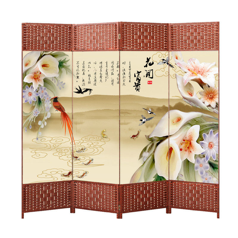 家用屏风可折叠移动隔断现代简约省空间简易推拉伸缩卧室布艺折屏