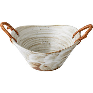 巷子尾〖玛奇系列〗复古粗陶异形碗盘碟子日式餐具民宿陶瓷碗餐盘