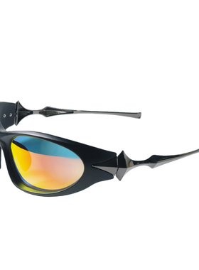 星芒设计元素环绕设计骑行墨镜