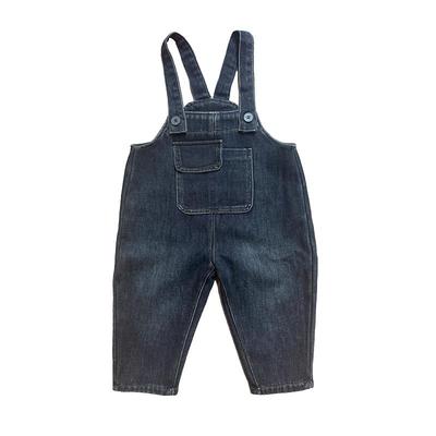 Quincy Mae复古宽松男女同款加绒秋冬保暖牛仔背带裤