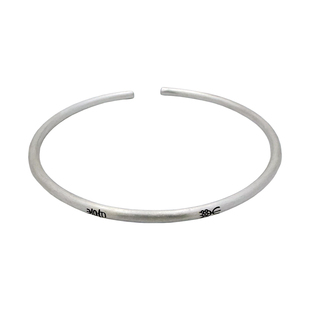 喜乐银手镯纯银女足银9999手镯复古实心年轻款开口式小众女生镯子