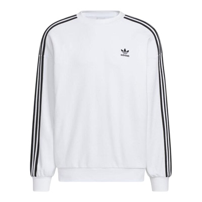 阿迪达斯卫衣男2025冬经典条纹宽松运动圆领长袖上衣 KD1834 1833