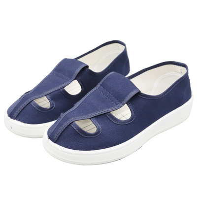 女士加厚蓝色白色四孔防静电鞋