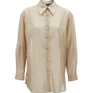 Vero Moda衬衫女2025夏新款后身开口抽绳绑带莱赛尔天丝325205033