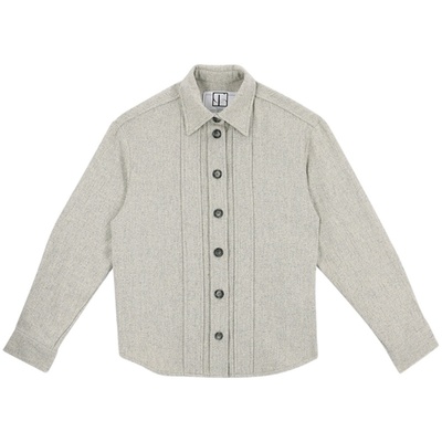 早秋纽扣纯色衬衫韩国代购外套