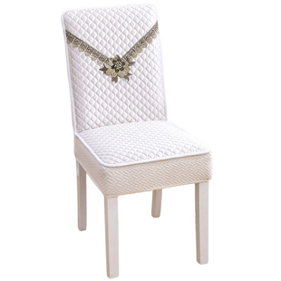 高端防滑底加厚椅子套罩通用保护坐垫高背矮靠背实木餐桌板凳皮座