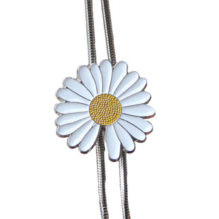 男反战潮品水钻小雏菊花休闲潮流波洛领带bolo tie项链衬衣绳配饰