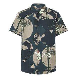 【商场同款】才子男装印花短袖衬衫男2025夏季新款垂顺短袖衬衣