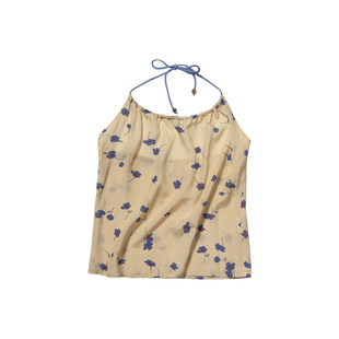 Cycle Document 夏日阳光 可外穿修身露背内搭上衣挂脖碎花吊带女