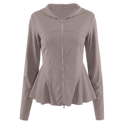 大码瑜伽服运动外套女连帽健身服