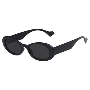 欧美嘻哈ins粉色椭圆太阳眼镜男果冻色小框护目墨镜女豹纹眼镜女