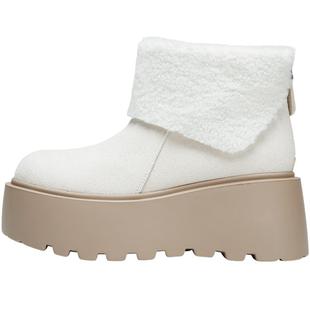 达芙妮厚底雪地靴女款2025新款百搭白色短靴加绒保暖棉鞋子女鞋冬