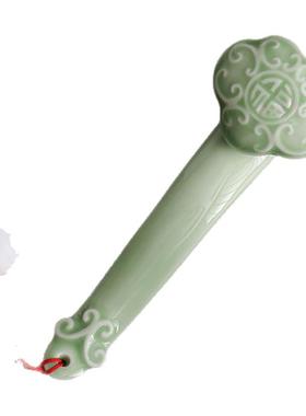 陶瓷如意摆件吉祥如意手把件乔迁新居结婚礼品家居招财客厅装饰品