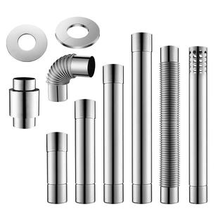 加厚304不锈钢排烟管60加长排风排气管烟道管强排燃气热水器配件