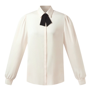 歌莉娅真丝衬衫女25新款秋季上衣通勤穿搭桑蚕丝长袖1E8L3E420